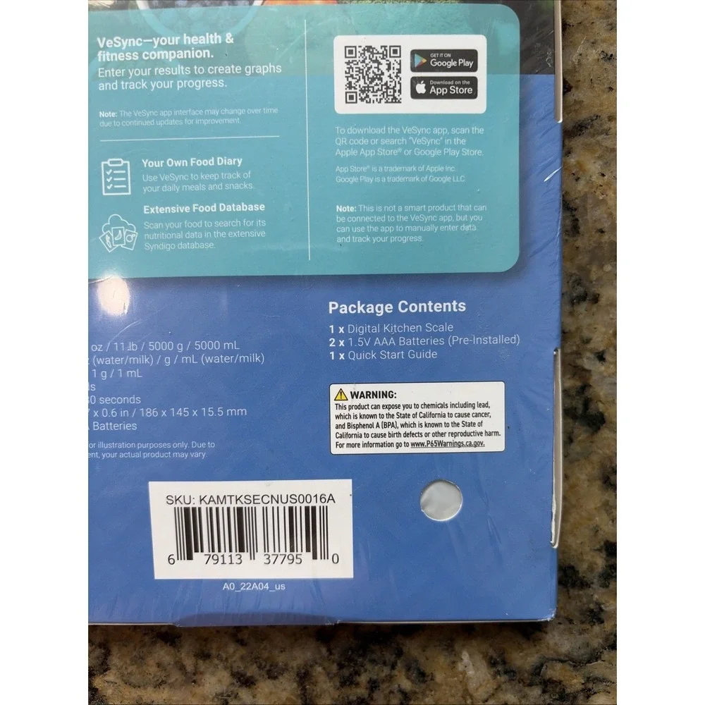 Etekcity Stainless Steel Digital Kitchen Food Scale EK6015 NEW SEALED